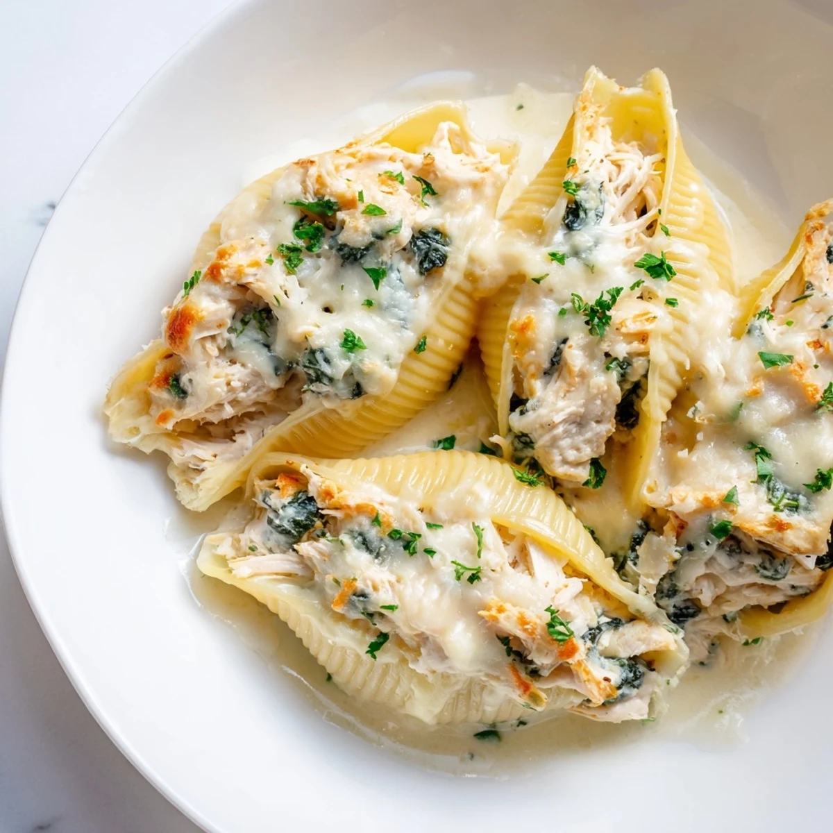 Chicken Alfredo Stuffed Shells