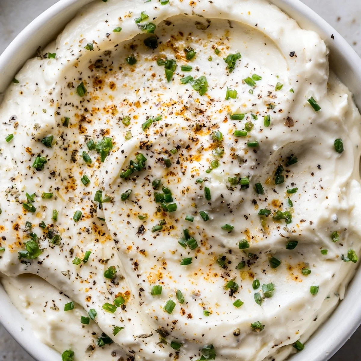 This homemade creamy dip bowl features smooth texture and fresh herbs, ideal for game day snacking or party appetizers.