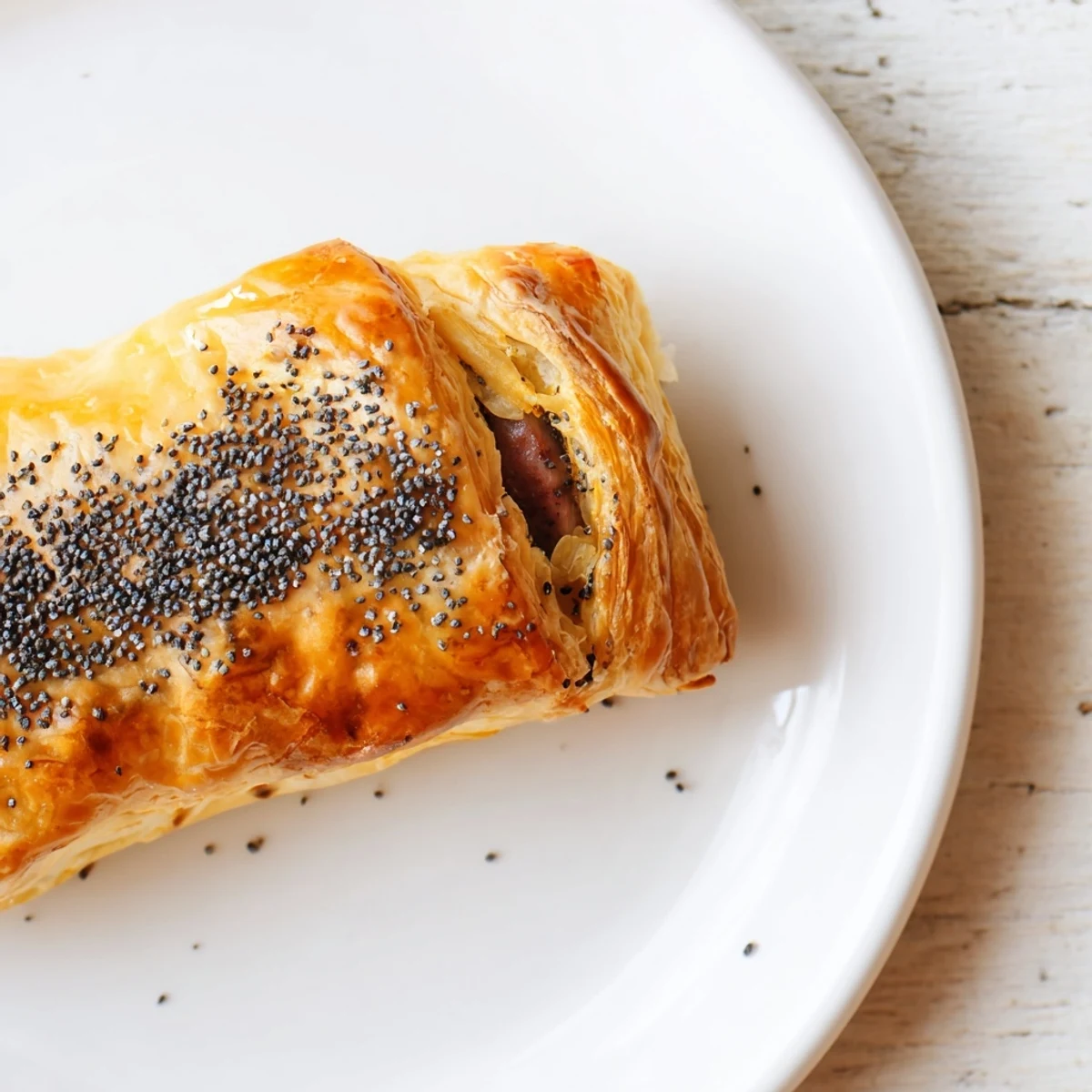 Sizzling Super Bowl Pigs in a Blanket with Beef Sausage served with ketchup and mustard. 