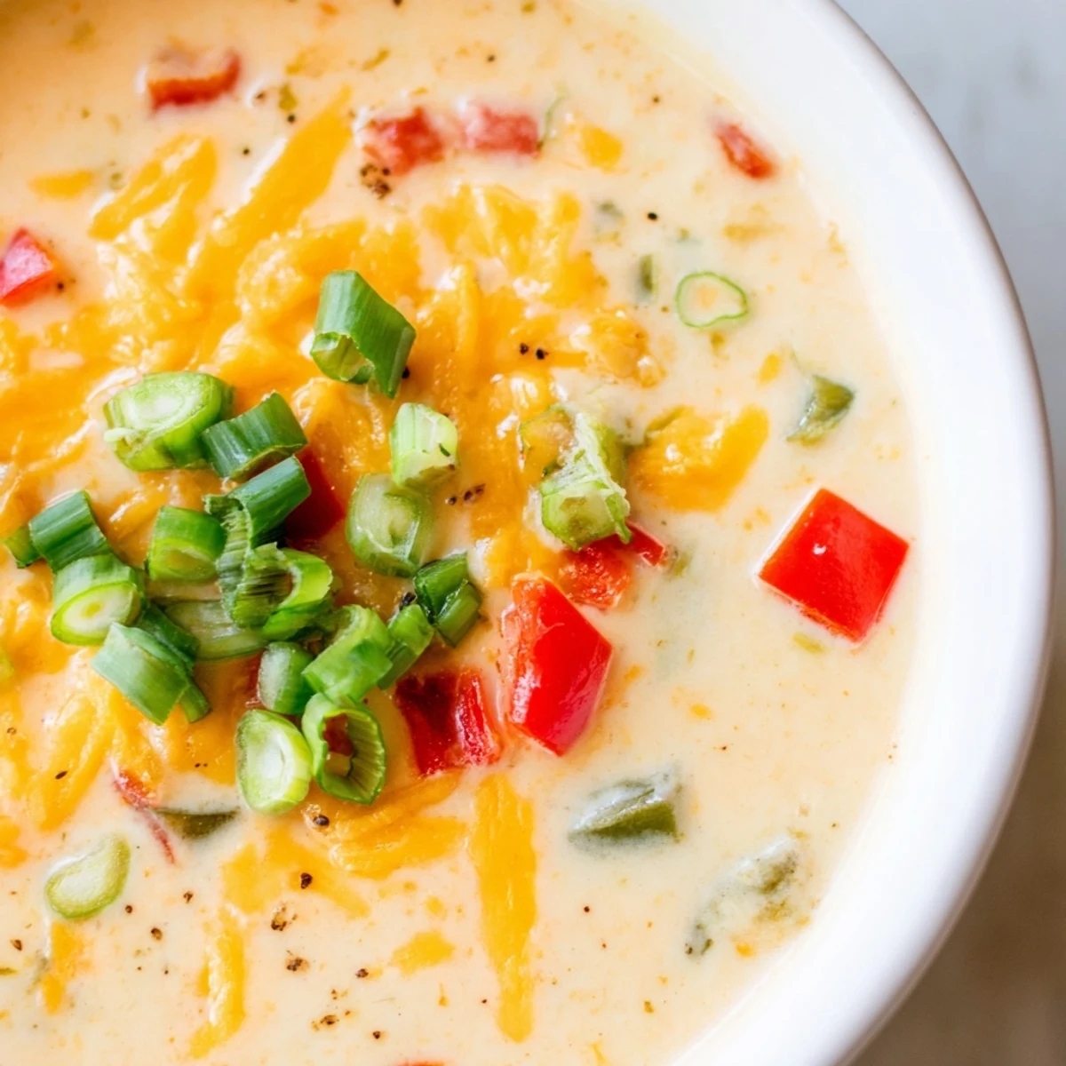 Close-up shot of golden grilled cheese dippers dipped into creamy Spicy Jalapeño Popper Soup With Grilled Cheese Dippers.