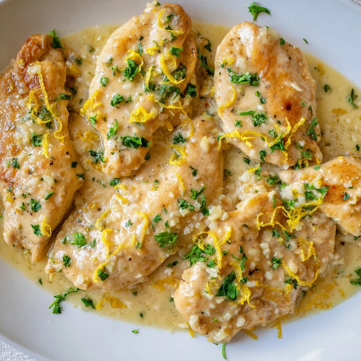 Savory Italian-American main dish featuring juicy chicken in velvety lemon-Parmesan sauce served over steamed vegetables.