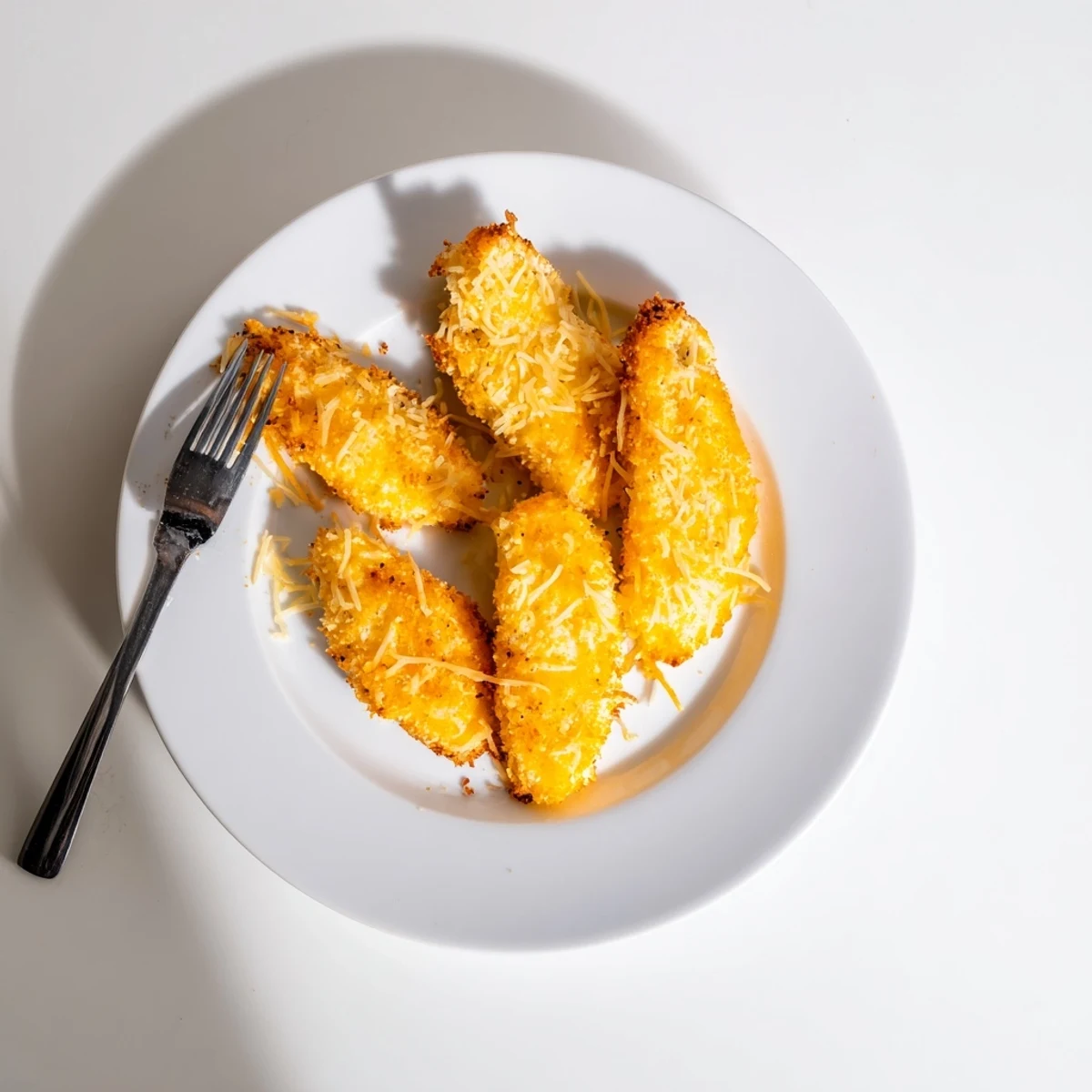 Crispy golden Baked Garlic Parmesan Chicken fresh from the oven, with melted cheese and herbs.  