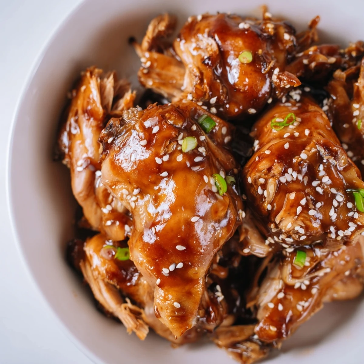 Golden glazed Crock Pot Huli Huli Chicken pieces coated in sticky sweet pineapple soy sauce