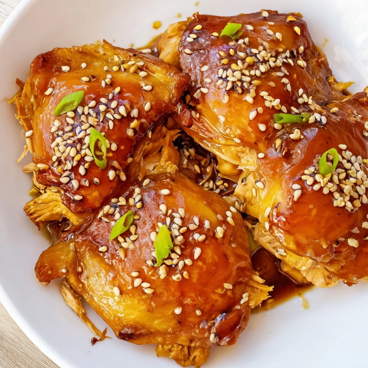 Juicy Hawaiian Crock Pot Huli Huli Chicken drizzled with thick tangy barbecue glaze