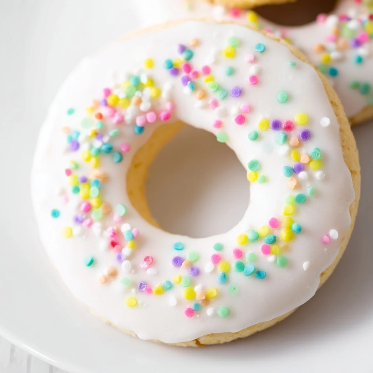 Golden Italian Easter cookies arranged on a white platter for spring celebration