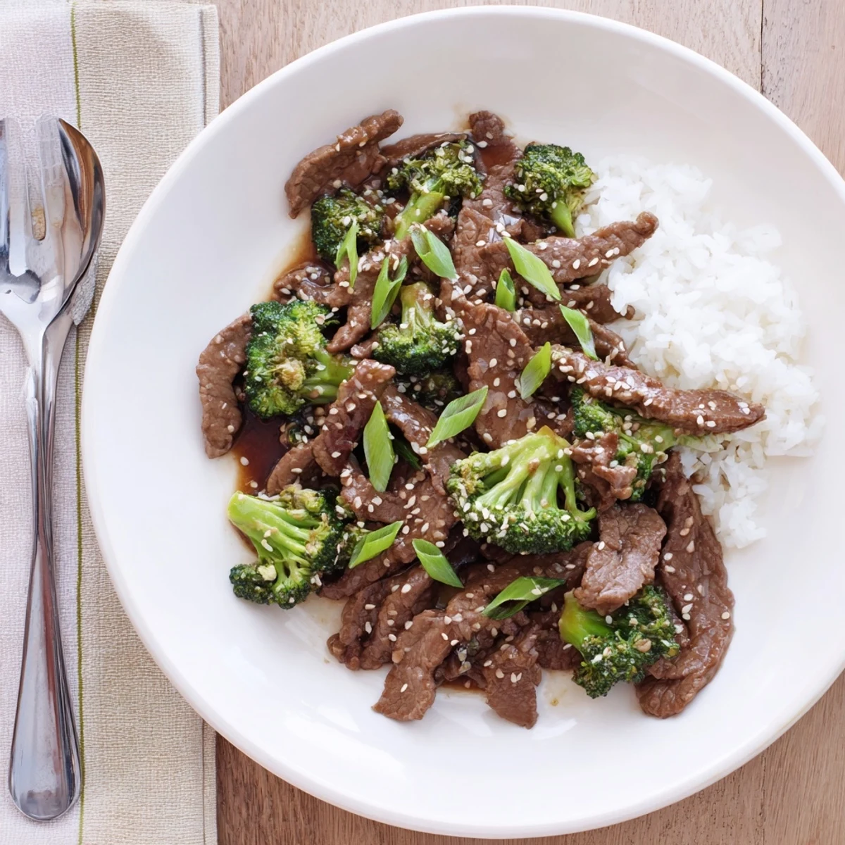 Instant Pot beef and broccoli with tender beef strips and crisp broccoli florets coated in glossy savory sauce