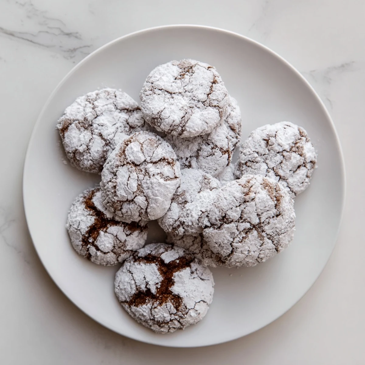 Chewy spiced gingerbread crinkle cookies with cracked sugar coating perfect for Christmas