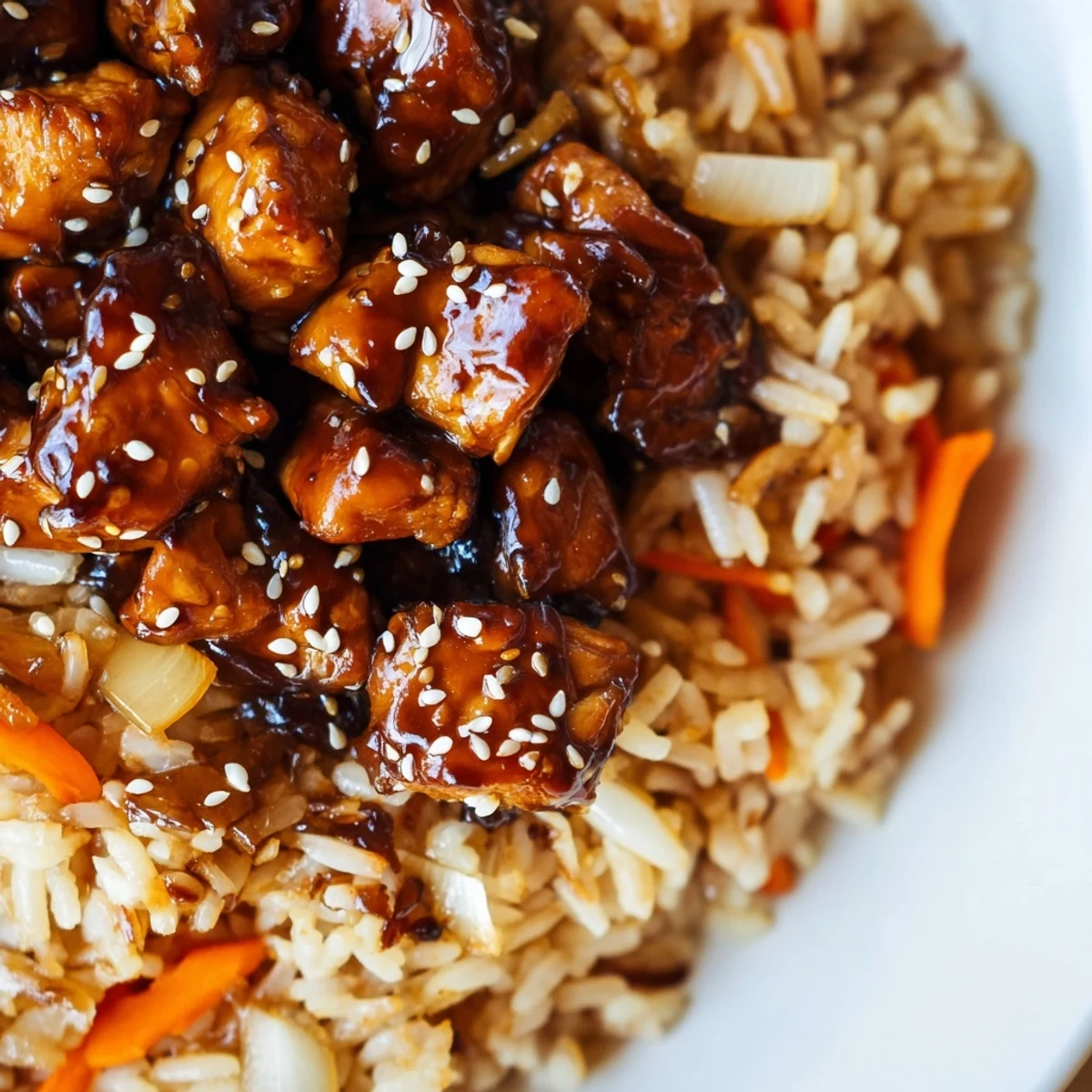 Tender glazed chicken and fluffy rice in this colorful One Pan Korean BBQ Chicken