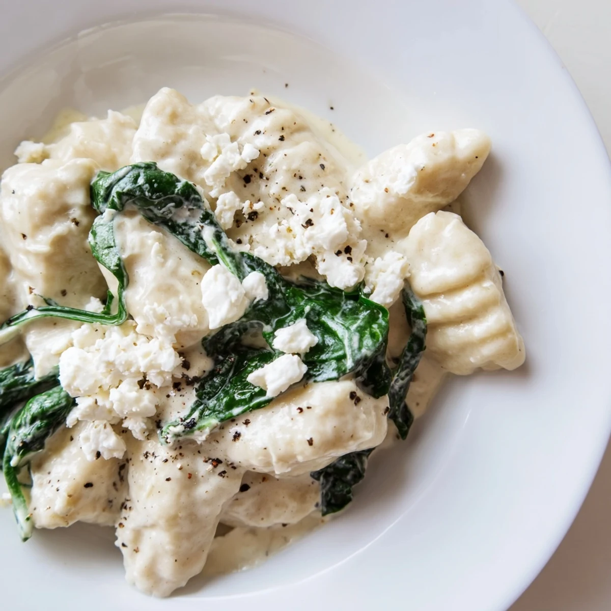 Creamy Gnocchi With Spinach And Feta