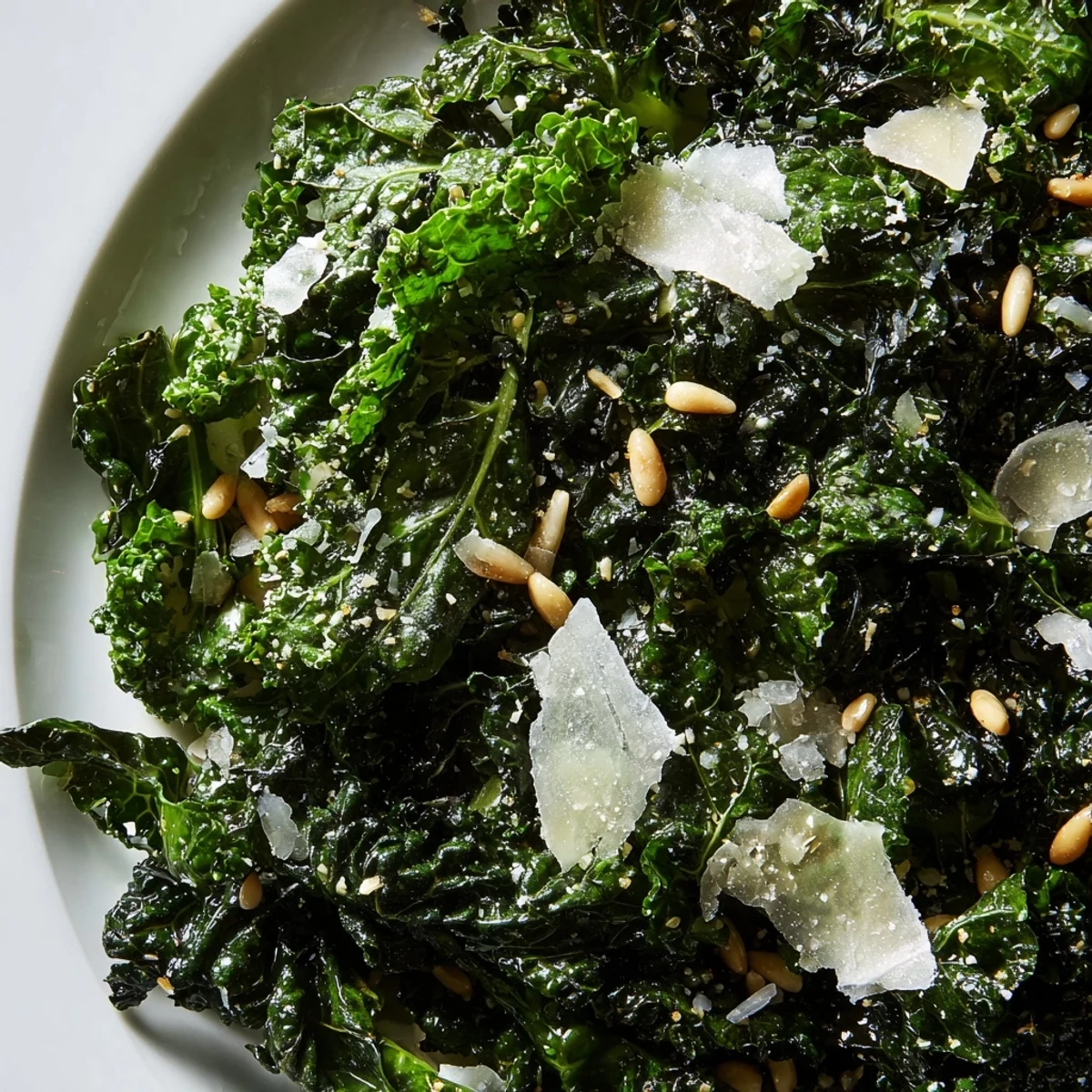 Garlic Lemon Parmesan Kale Salad