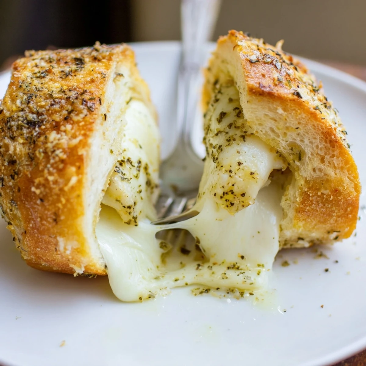 Tray of Crispy Cheesy Roll Ups sprinkled with Parmesan and herbs, steaming
