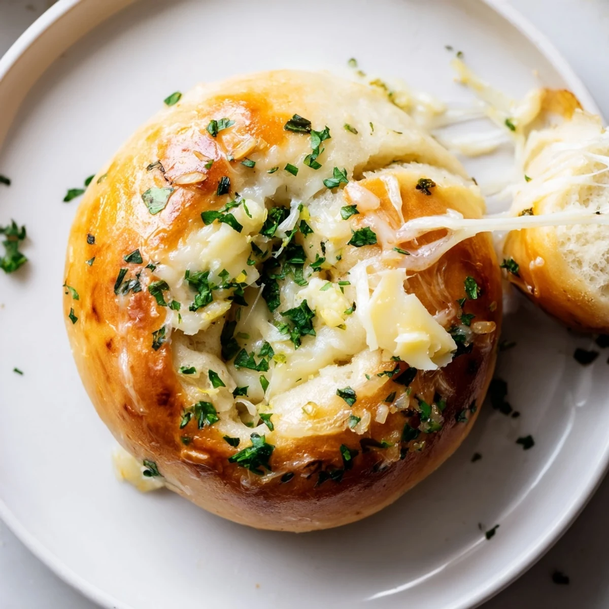 Buttery Cheese Garlic Rolls glistening with melted cheese, brushed with garlic butter