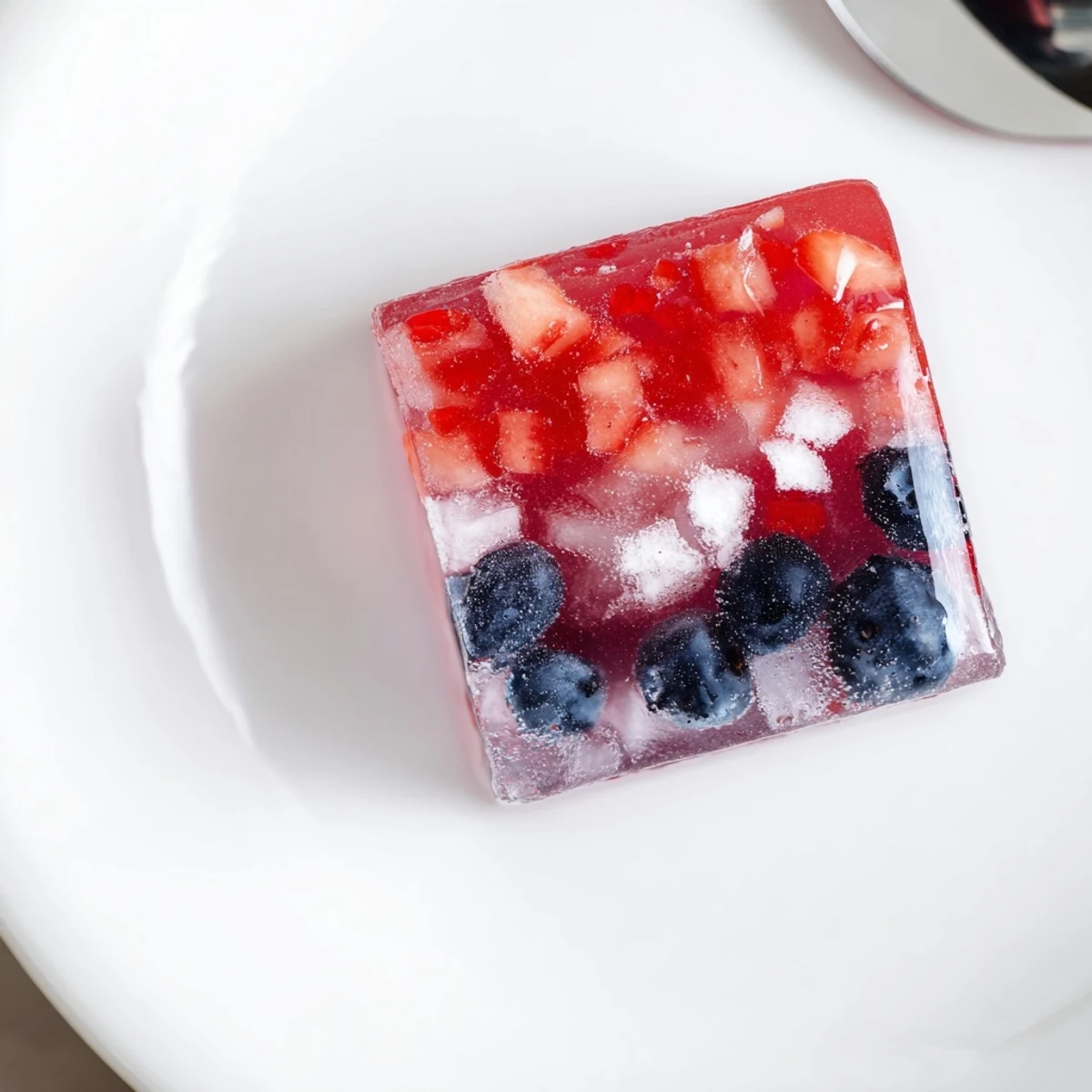 Patriotic Red White And Blue Ice Cubes Recipe garnishing sparkling water at picnic