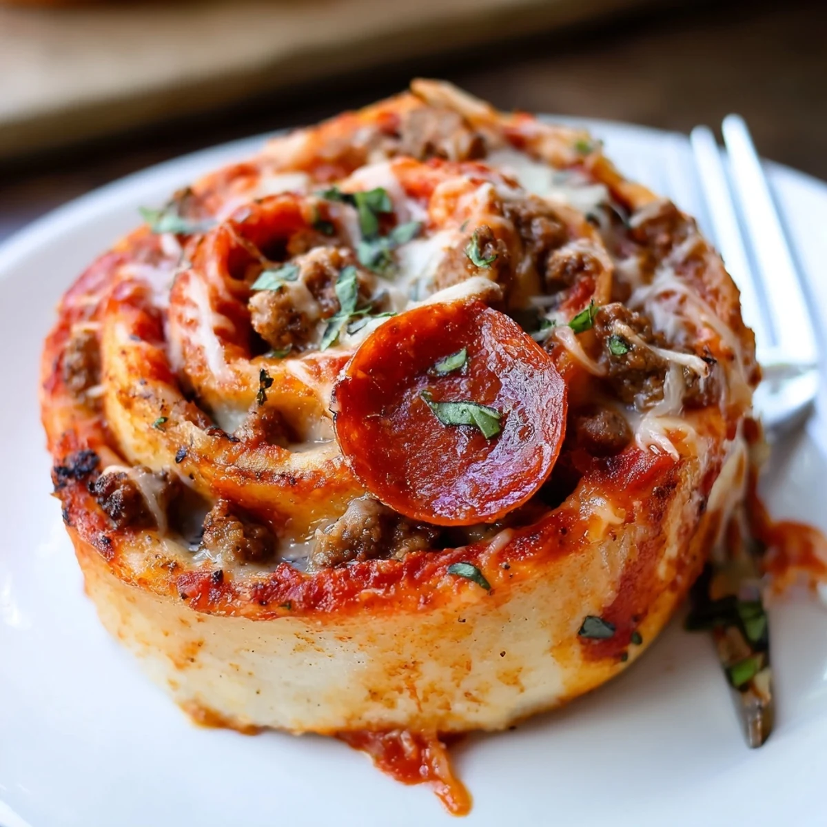 Cheesy Beef Pepperoni Pizza Roll Ups Snack Recipe with golden crust and bubbly cheese