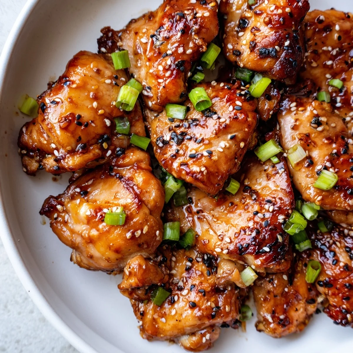 Savory garlic black pepper chicken recipe served hot over steamed white rice