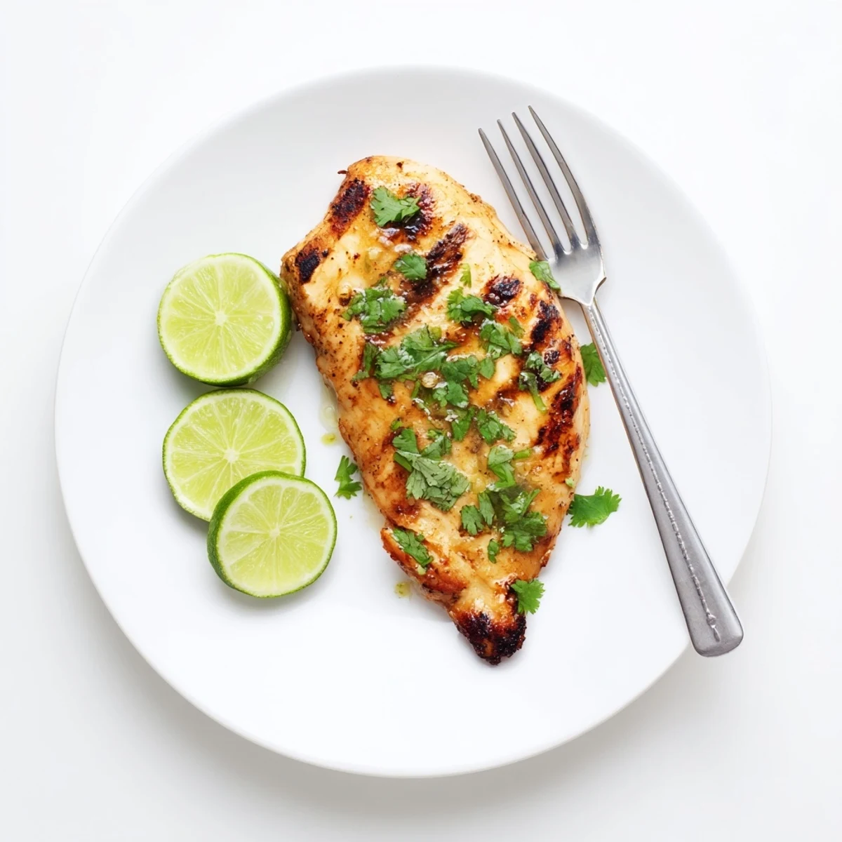 Perfectly charred Key West grilled chicken breasts brushed with zesty glaze and sprinkled with herbs