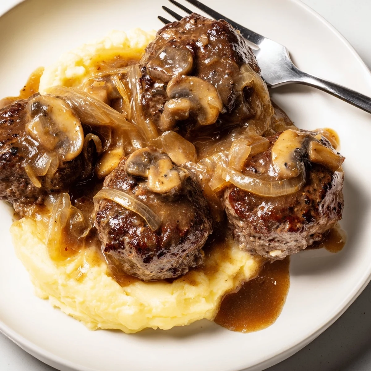 Hearty Country Style Smothered Cube Steak Recipe served hot with creamy mashed potatoes