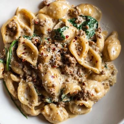 Creamy High Protein Beef Pasta