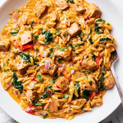 One Pot Cajun Chicken Alfredo Orzo