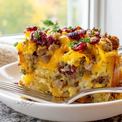 Cranberry Sausage Breakfast Casserole